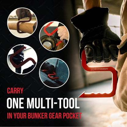 Motis - Snagger Tool for Firefighting, a Powerful Multi Tool Firefighter Gear, Firefighter Tools, Red