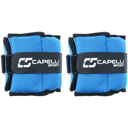 Capelli Sport Ankle and Wrist Weights, Leg and Arm Weights with Adjustable Straps, Blue, 4 lbs, Set of 2