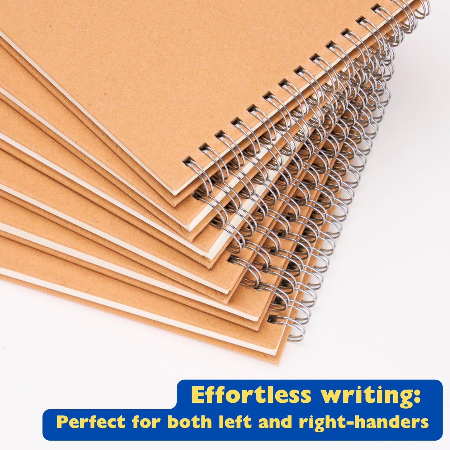 Occasional Motto 6-Pack Lined Premium Hardcover Top Spiral Notebooks | Sturdy Front and Back Hardcovers & 120GSM Paper (50 Sheets / 100 Pages Per Book) (Large - 7.3 x 10 inches)