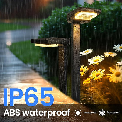 Solar Lights Outdoor, 2Pack Smart Pathway Lights with Color Changing &Sync, 9Modes (Warm/Cool White,RGB) for Driveway,Walkway,Garden,Yard,Fence,Patio,Lawn,Step Waterproof