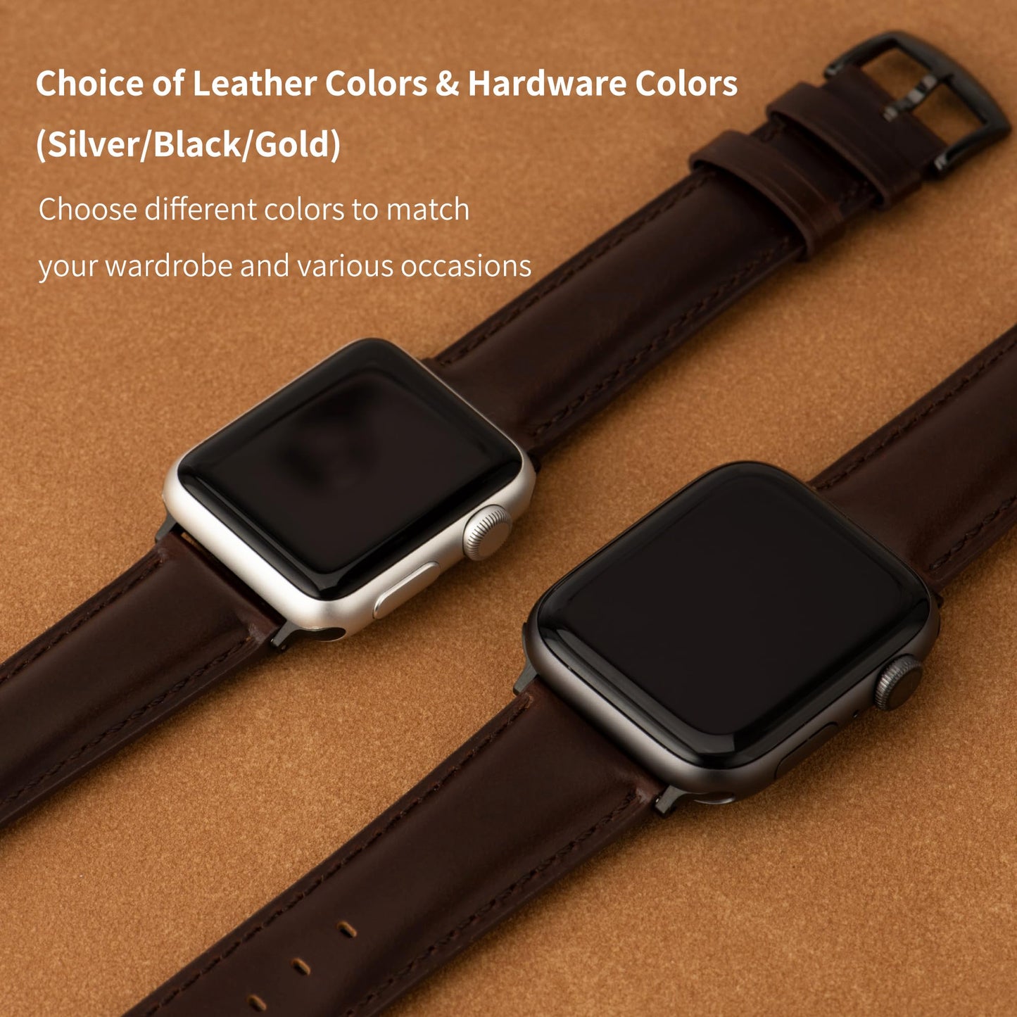 CORROPELLE Leather Watch Bands Compatible with Apple Watch 42mm 41mm 40mm 38mm for Men Women, Top Grain Genuine Leather Straps Replacement Band for iWatch Series 11 10 9 8 7 6 5 4 3 2 1 SE3 SE2 SE