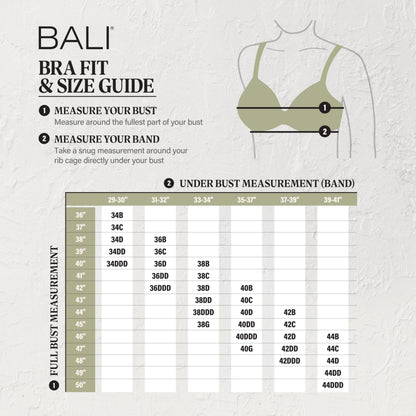 Bali Women's Lace Desire Underwire Bra, Full-Coverage Lace Bra with Underwire Cups