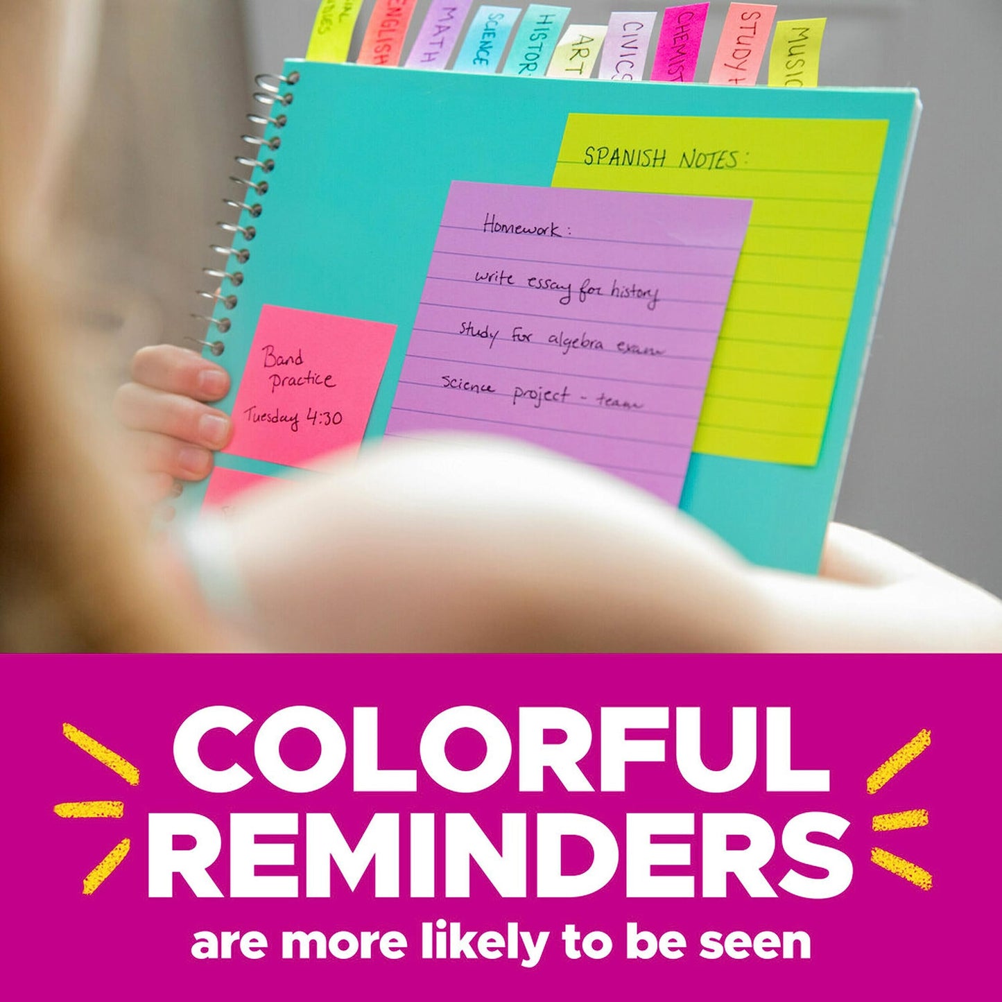 Post-it Super Sticky Lined Notes, 5 Sticky Note Pads, 4 x 6 in., School Supplies, Office Products, Sticky Notes for Vertical Surfaces, Monitors, Walls and Windows, Supernova Neons Collection