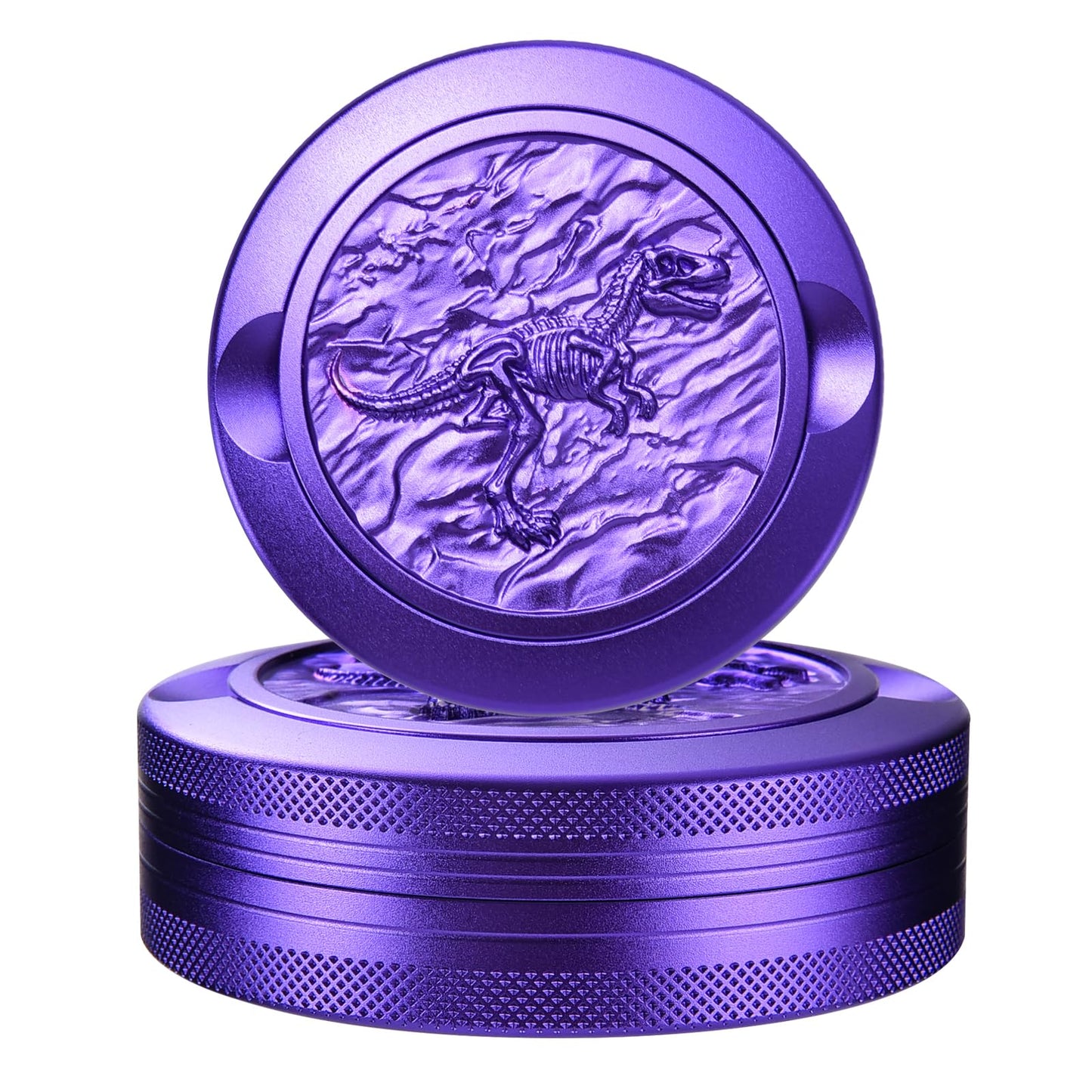 BEIJIATE 3.0-inch Zyn Metal Can | Zyn Holder | Metal Zyn Container | Moisture & Odor Proof Container | Aluminum Zyn Can & Organizer | Dip Can |r with dinosaur skeleton design (Purple)