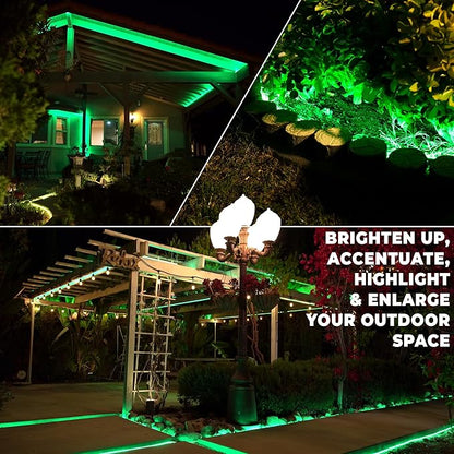 WYZworks 3312LEDs 300ft LED Outside Rope Lights, Outdoor ETL Certified Waterproof Permanent 360 Degree Flexible Bend & Light Emitting, Connectable, Christmas Palm Tree Exterior Landscape, Green