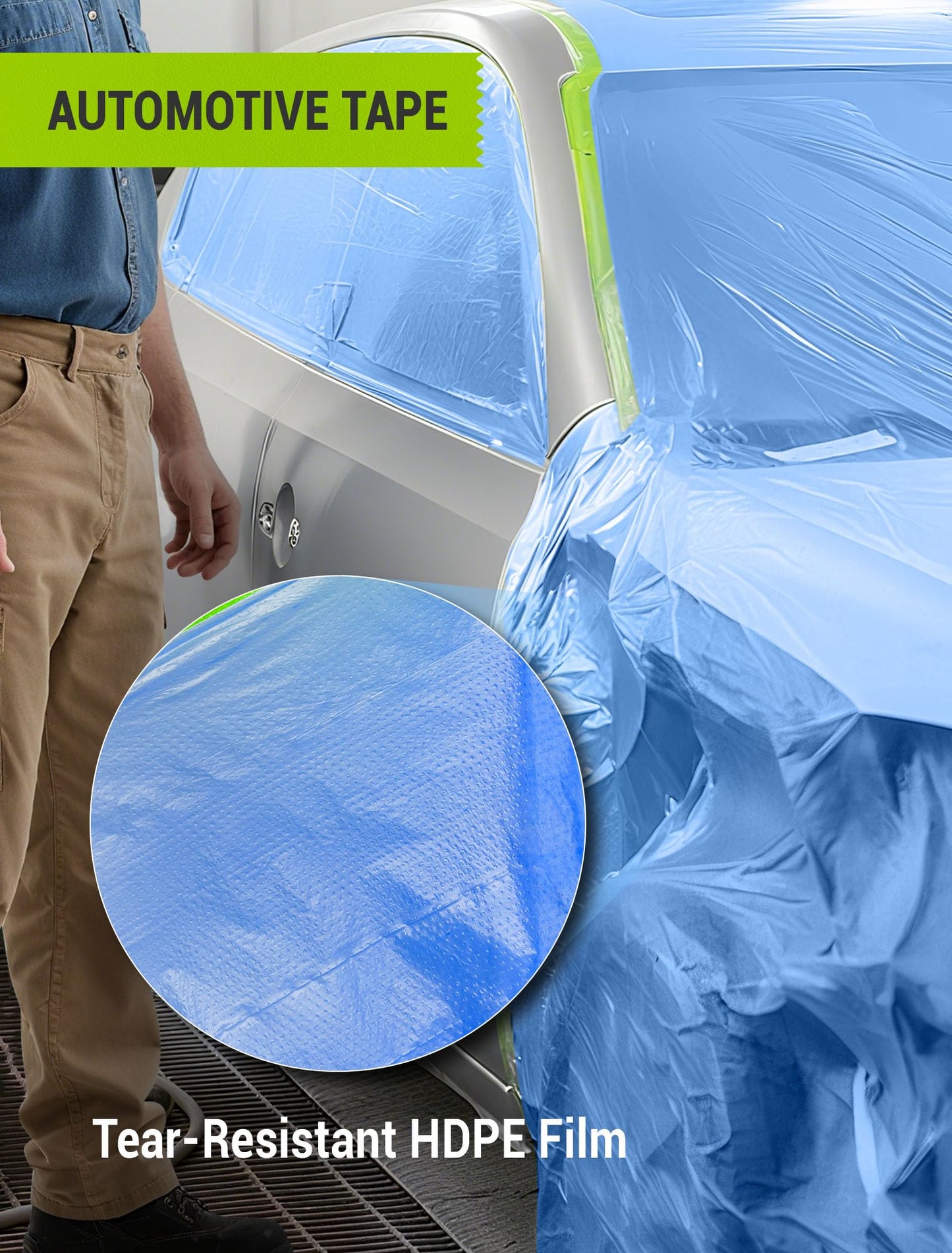 SARDVISA Pre-Taped Masking Film for Painting, 59/43/ 22 in * 66 FT, 3-Rolls Painters Plastic Sheeting with Widened Paint Tape and Drape for Covering Walls, Windows, Cars & Furniture Protection