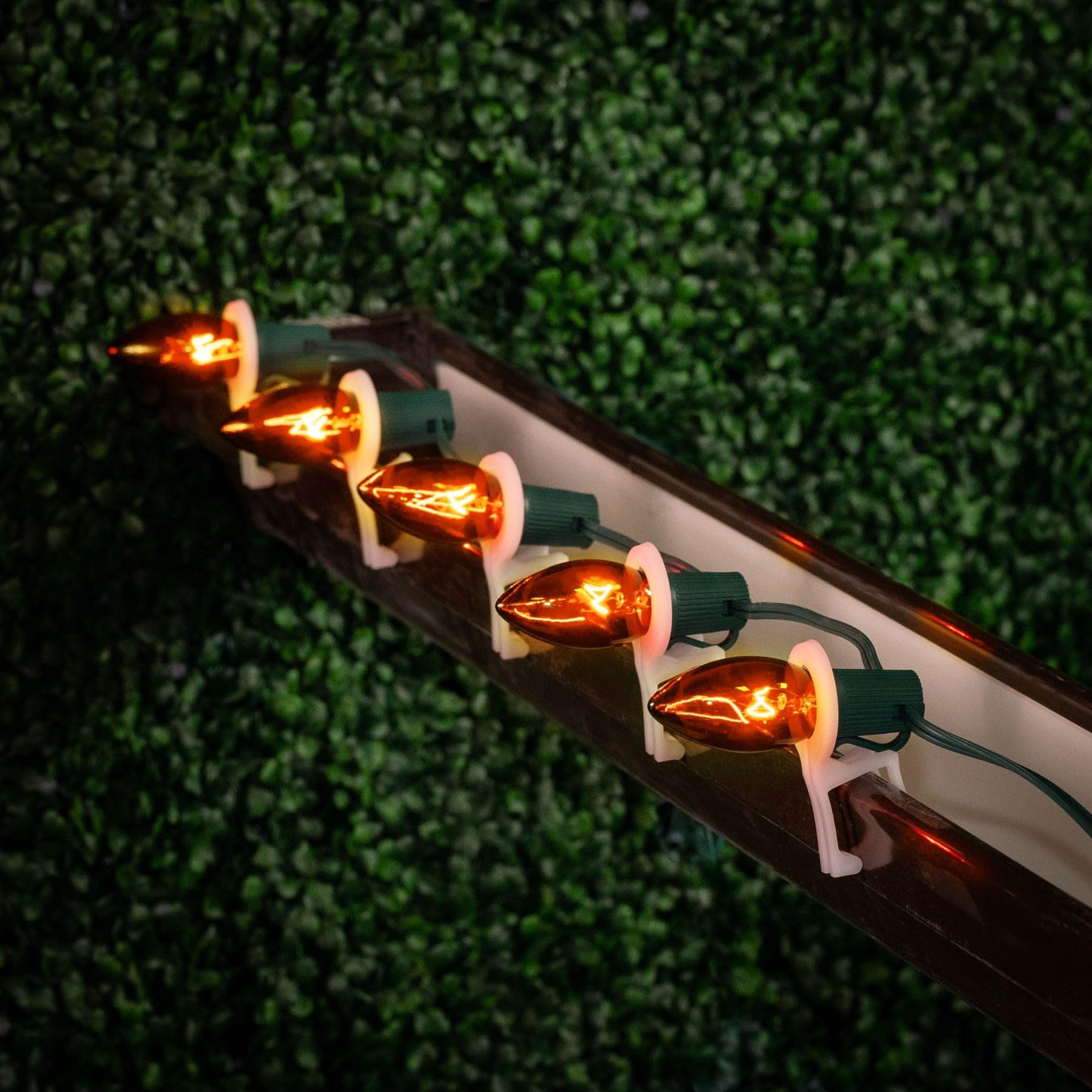 Novelty Lights Incandescent Christmas Replacement Bulbs - Indoor/Outdoor Individual Bulbs for Christmas Tree, Display, & More - C9/E17 Intermediate Base, 7 Watt Lights (Orange, 25 Pack)