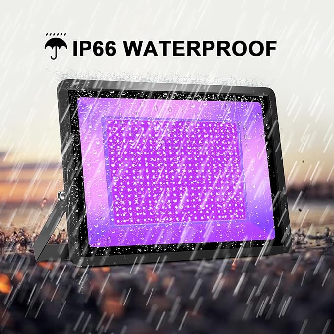 Black Lights 600W LED Black Purple Lights Flood Light with Plug(6ft Cable) for Blacklight Party, Stage Lighting, Aquarium, Body Paint, Fluorescent Poster, Neon Glow in The Dark Night
