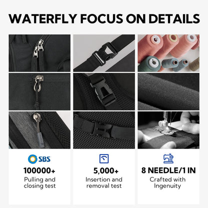 WATERFLY Sling Crossbody Chest Bag: Slim Anti-Theft Cross Body Bag Over Shoulder Backpack Stealth Side Pack Man Woman