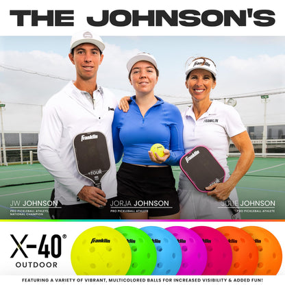 Franklin Sports Outdoor - X-40 Pickleball Balls - USA Pickleball (USAPA) Approved - 100 Bulk Pack Outside Pickleballs - Yellow - US Open Ball