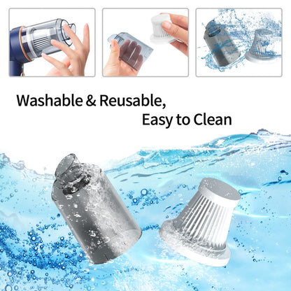 Roveoll Handheld Cordless Vacuum Cleaner, 2 in 1 Air Duster USB 80000 RPM Portable Compressed Air Dust Blower, Rechargeable Mini Car Vacuum Cleaner for Car, Home, Computer Keyboard and Pet Hair Clean