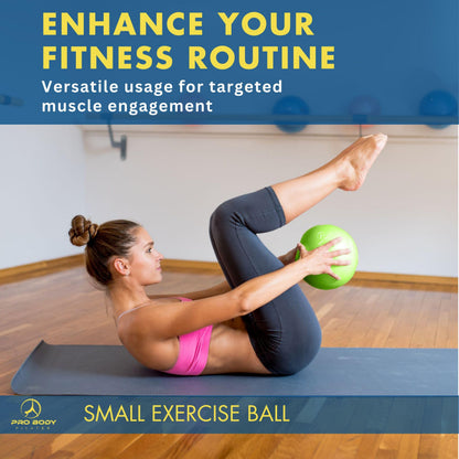 ProBody Pilates Ball 9 Inch - Small Exercise Ball for Stability, Barre, Core, Ab Workouts, Yoga, & Physical Therapy (Mist)