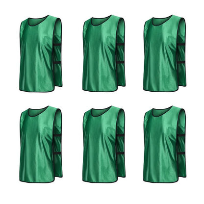 RE-HUO 6 Pack Scrimmage Vests/Sport Basketball Pinnies/Soccer Bibs for Kid and Adult