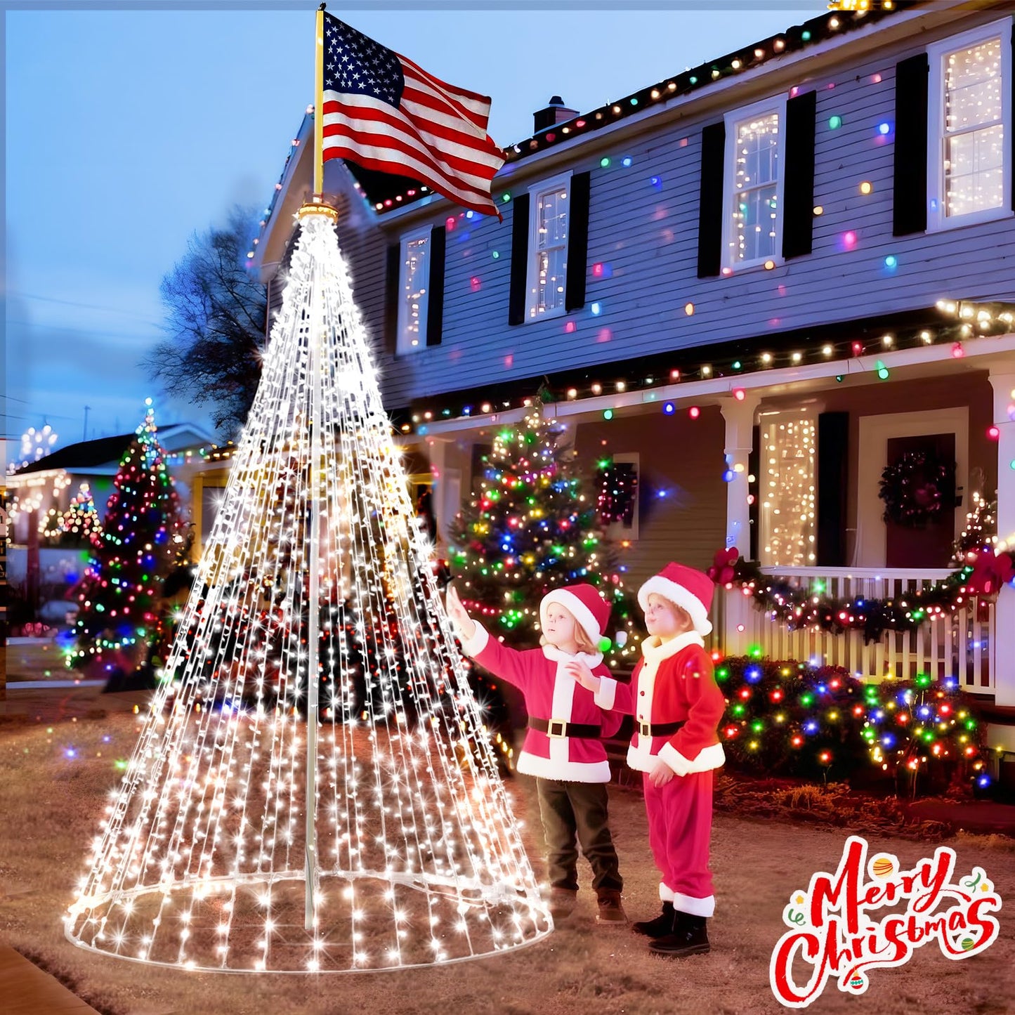 KNONEW 600ft 1500 LED String Lights Outdoor Christmas Lights 8 Modes & Timer Fairy Light Plug in Waterproof LED String Lights for Xmas Yard Tree Wedding Party Holiday Decorations (Cool White)