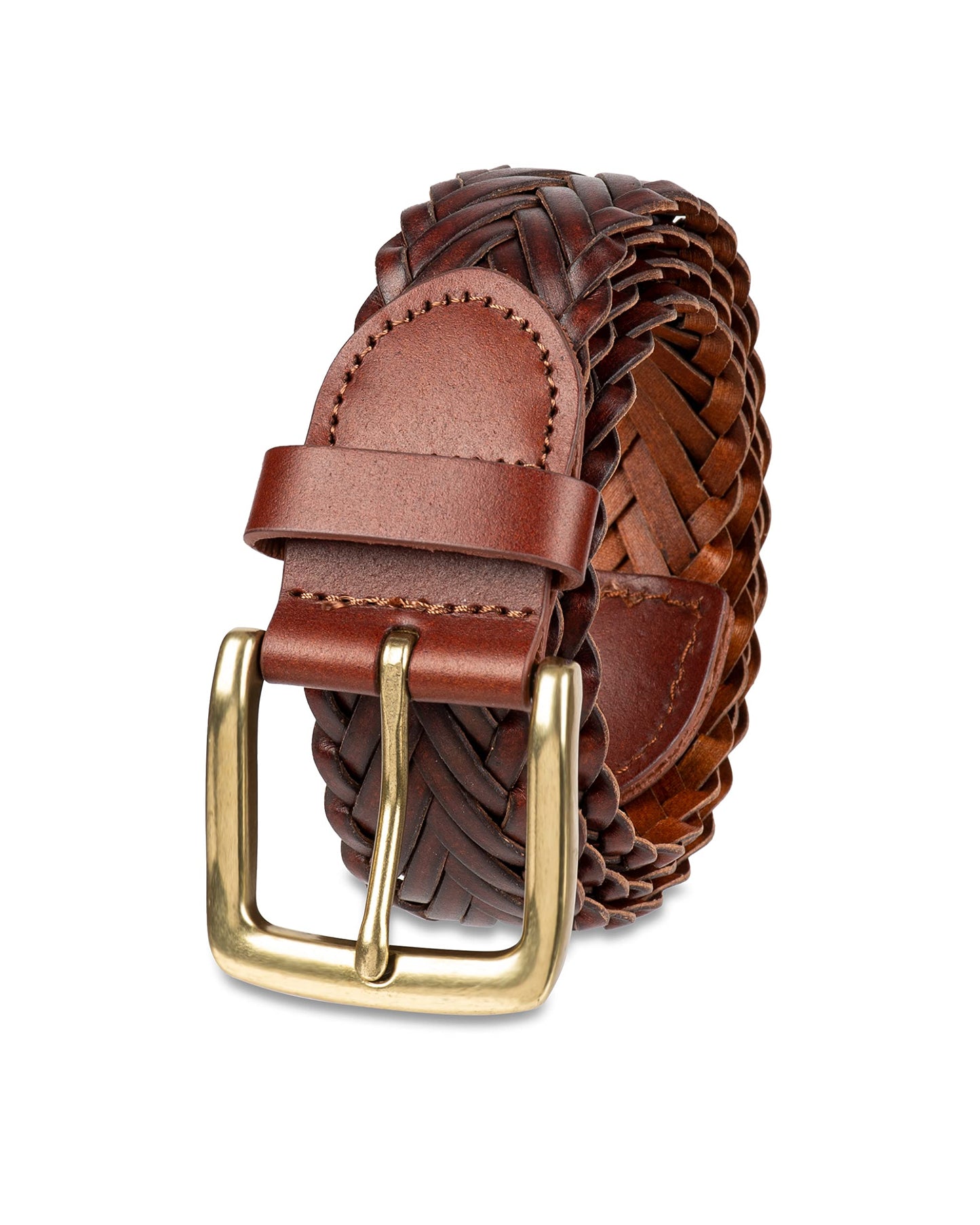 Amazon Essentials Men's Fully Adjustable Braided Belt, Brown, 40