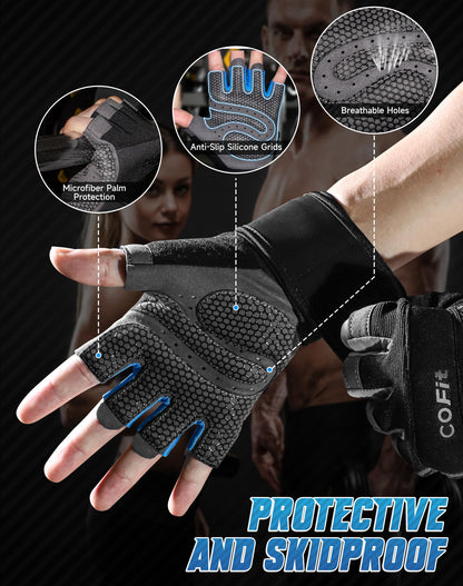 COFIT Breathable Workout Gloves, Antislip Weight Lifting Gym Gloves for Men Women, Superior Grip & Palm Protection for Weightlifting, Fitness, Exercise, Training