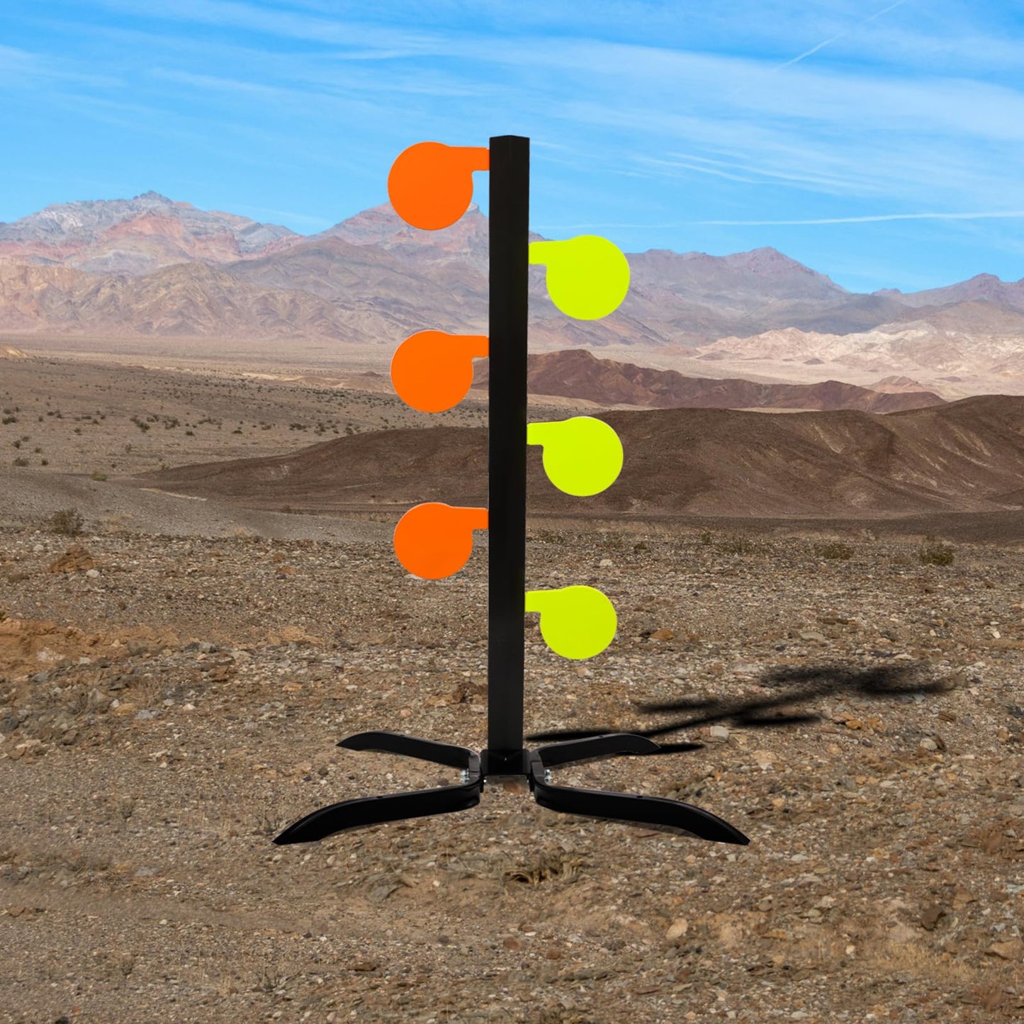 Highwild AR500 Dueling Tree Target Kit - 6" x 3/8" Reactive Shooting Targets with Six Steel Paddles and Stand for Shooting Practice and Competition