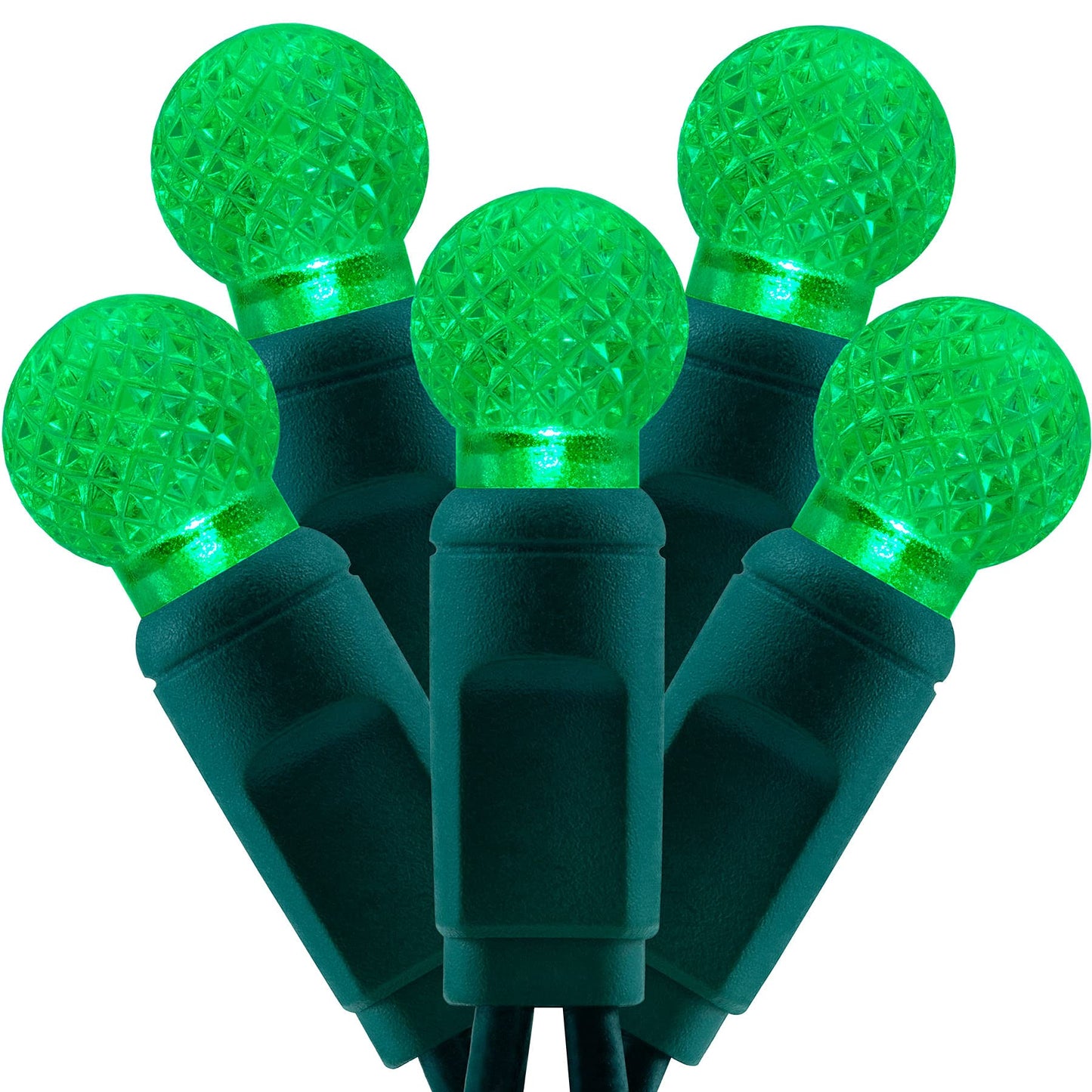 YULETIME Green One-Piece G12 Raspberry Christmas Lights 140 Count 48 Feet, 2 Sets 70 LED 24 ft High Waterproof UL Certified String Light (Green)