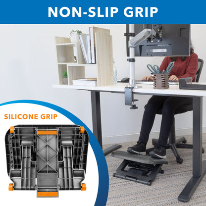 Mount-It! Ergonomic Under Desk Footrest with Massage Rollers, Adjustable Height & 30° Tilt Foot Rest Under Desk (4.25"–6.75"), Office Foot Stool with Non Slip Surface