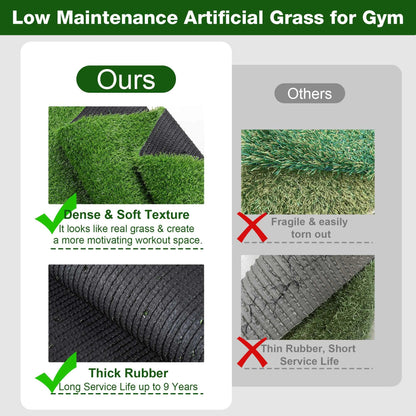 Yescom 200 Sq.Ft Gym Turf for Sled 0.8" H Artificial Grass Rug Exercise Mat Outdoor Indoor Weight Sled Push Pull Sport Training Flooring, 50'x4'
