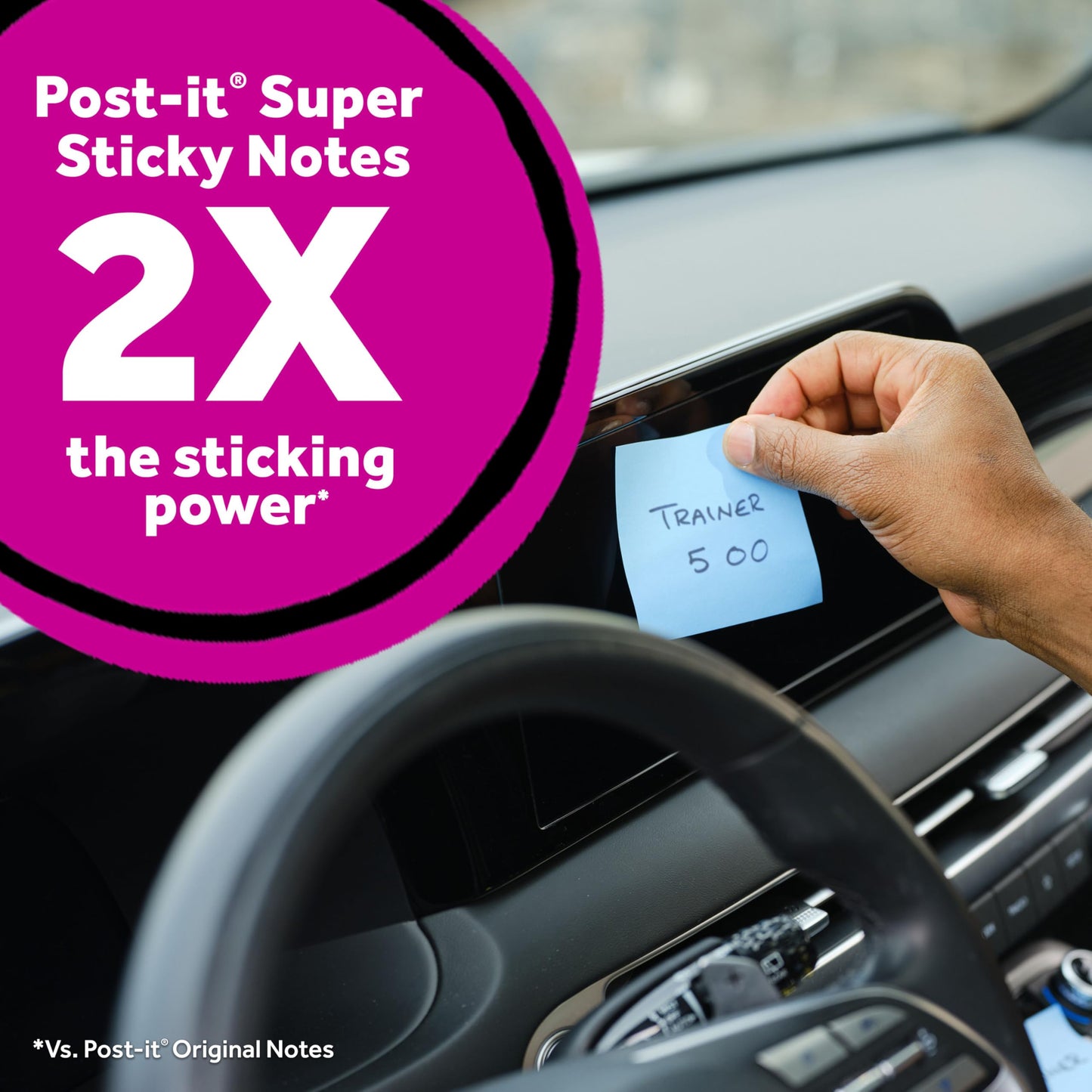 Post-it Super Sticky Notes-to-go Pop-Up Notes, 3 in. x 3 in., 6 Dispensers with 540 Total Pastel Sticky Notes in Pink Salt Color, Great for School, Office, Classroom, or Home