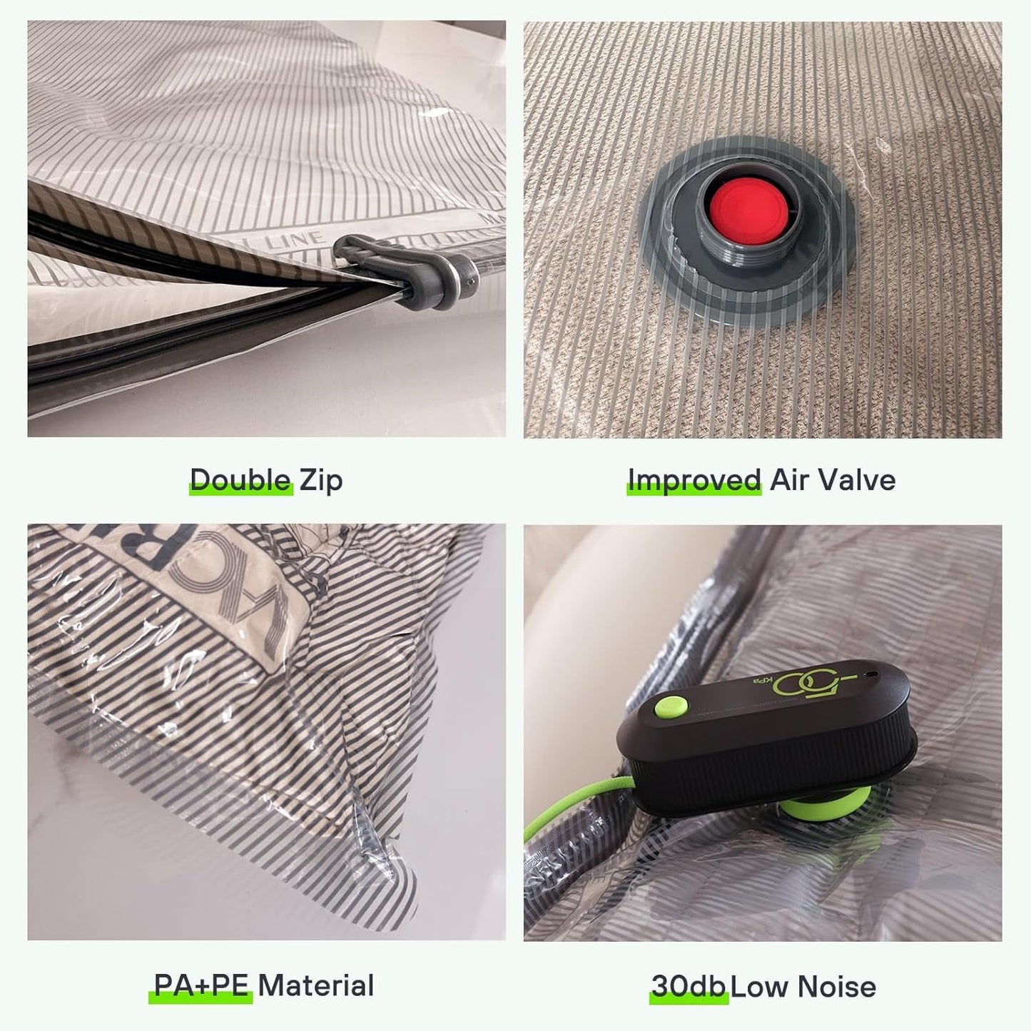 Vacbird Vacuum Bags for Travel with USB Electric Pump, 15 Pack Carry-on Size Compression Packing for Luggage and Suitcase, Space Saver Bags for Clothes and Clothing Travel