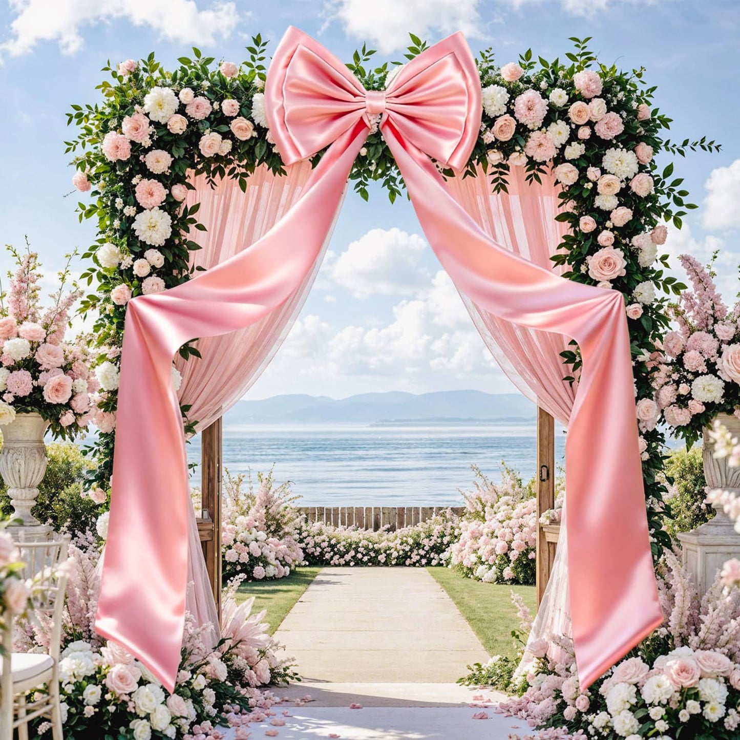 Dreamtop Giant Bow Decor, 19x75 Inch Christmas Tree Bow Topper Decoration for Christmas Tree for Home Wreath Wall Backdrop Birthday Wedding Party Decorations (Pink)