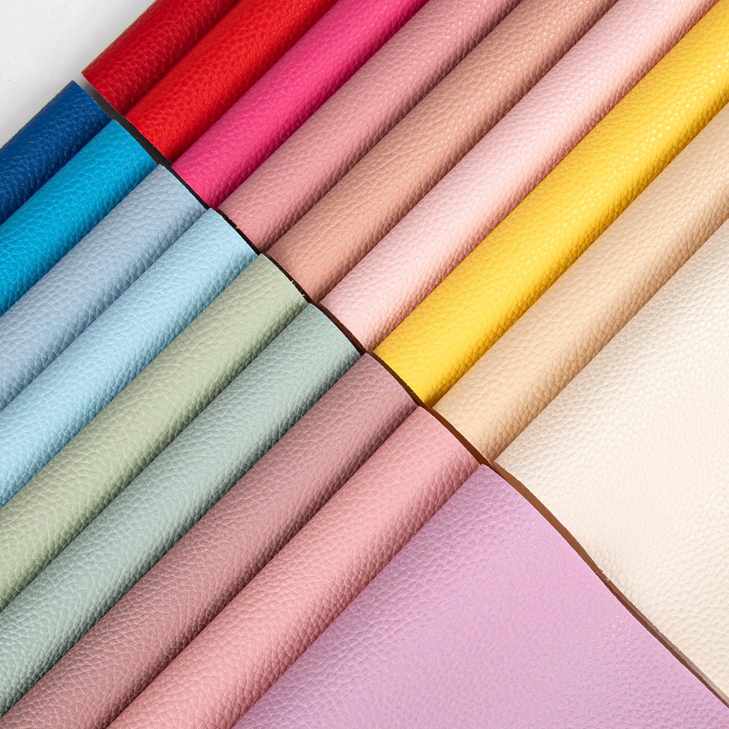 18 Pieces Faux Leather Sheets, 8×12 inches Pastel Soft Leather Fabric Colourful Sheets Suitable for Making Bows, Leather Earrings, Hair Accessories DIY Projects