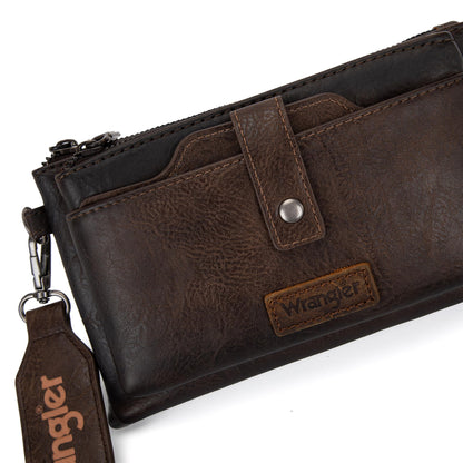 Wrangler Crossbody Purses for Women Multi-function Shoulder Bag Card Holder Small Purse Women's wallets with Double Zipper WG120-209CF
