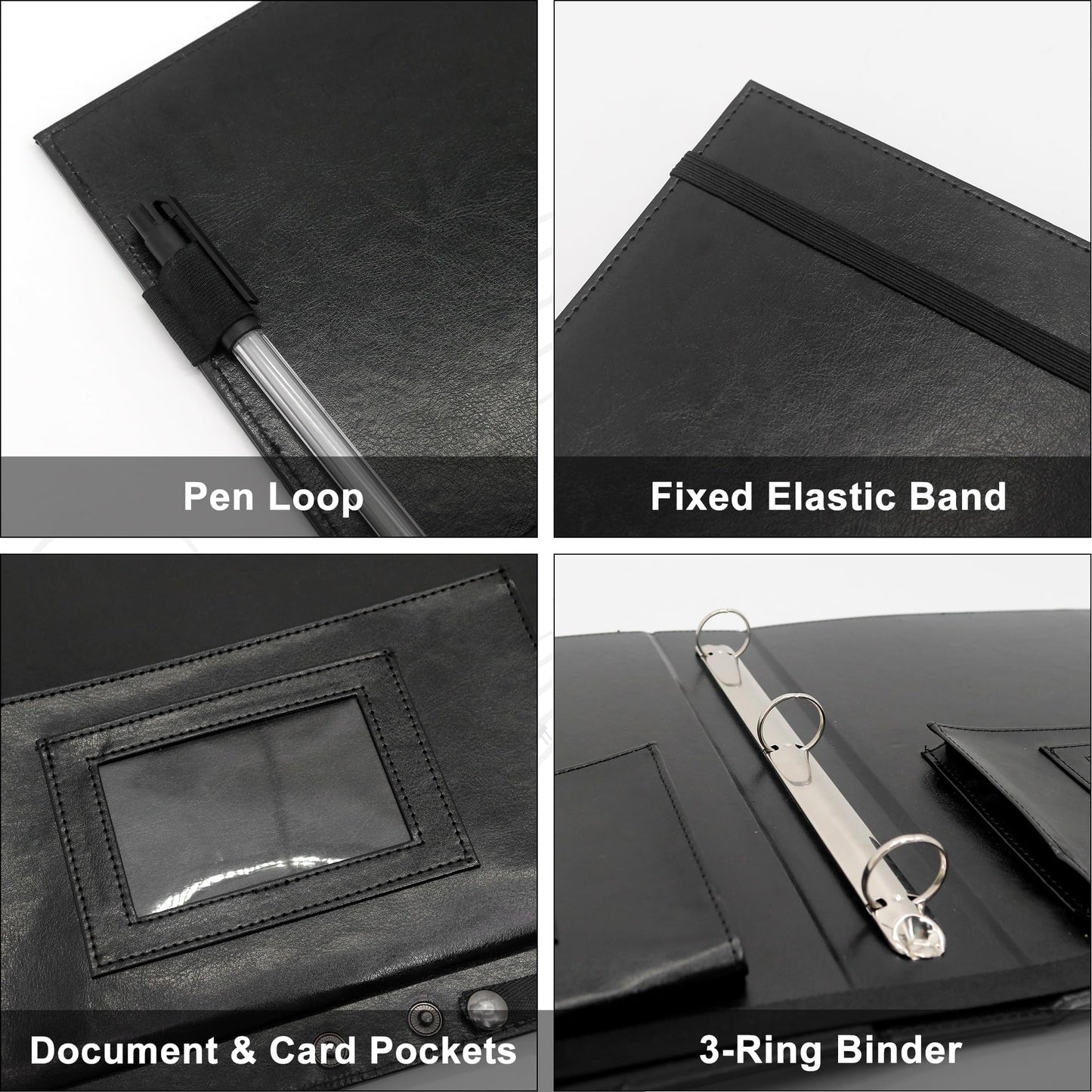 GraduatePro Large Capacity Sheet Music Folder with Hand Strap, 3 Rings Binder with Elastic Band for Choir and Performance, 10 Pockets for Sheets 8.5 * 11/A4