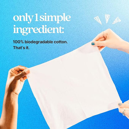 pureskin Daily Clean Facial Towels, 100% Biodegradable Pure Cotton, Premium