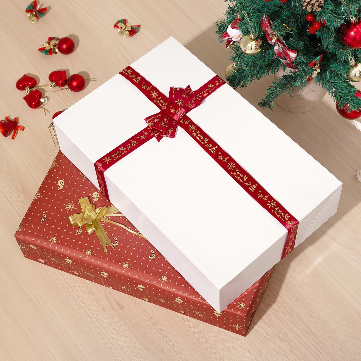 Mefleet 16 Pack Large Gift Boxes with Lids 17x11x4 Inches Extra Deep Shirt Clothes Robe Sweater Box for Christmas Presents, Holidays, Birthday Gift Wrapping White
