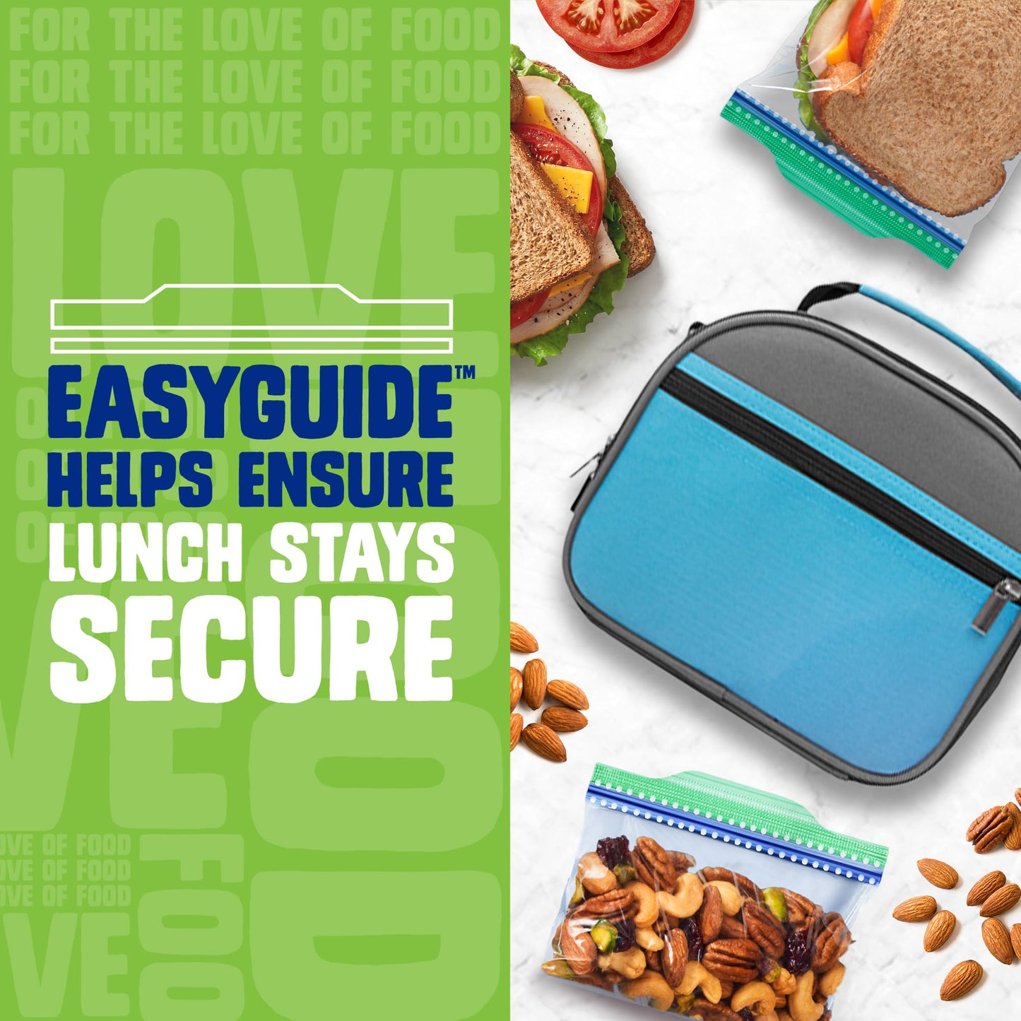 Ziploc 175 Count Sandwich and Snack Bags with EasyGuide Texture, Plastic Storage Bags with Grip 'n Seal Technology