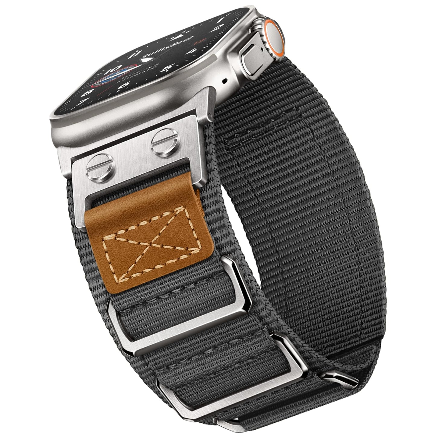 Suitisbest Rugged Bands Compatible for Apple Watch Ultra Band 49mm 46mm 45mm 44mm 42mm, 3 Ring Military Nylon Sport Durable Metal Strap for iWatch Series 11 10 9 8 7 6 5 4 3, SE 3 2 1, Ultra 3 2 1
