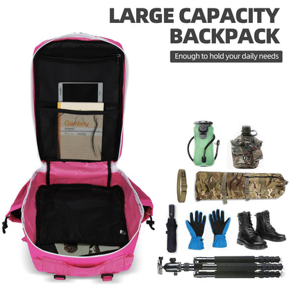 Lovelinks21 45L Tactical Assault Backpack 3 day assault pack with Molle Waterproof backpack Rucksack for Tactical Backpacks (Rose Red)