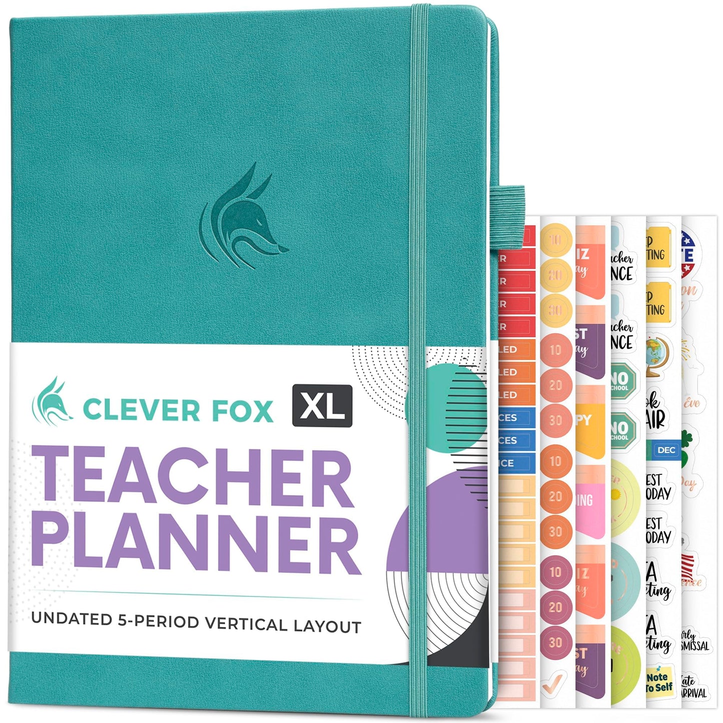 Clever Fox Teacher Planner – School Year Planner with Calendars & Lesson Plans – Book for Classroom & Homeschool Organization, A4 (Turquoise)