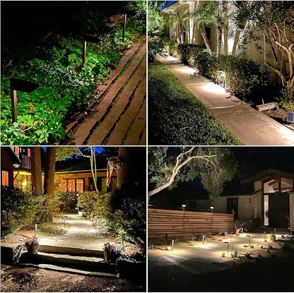 Equinox Outdoor Low Voltage Landscape Lighting 0.6W LED 3100K Warm White Metal 12V Pathway Lights Charcoal Brown Kits with Connector and Stake (1Pack)