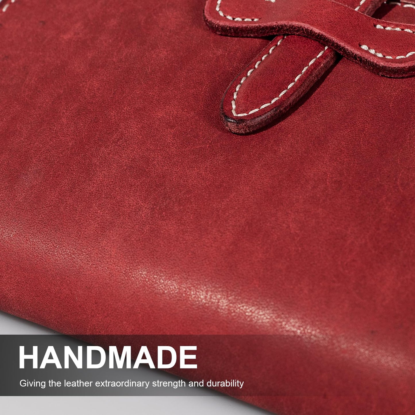 une diffe Leather Passport Holder for Travel Women Men, RFID Blocking Card Slot, Top-Grain leather with Magic Buckle, Boarding Pass Pocket,Retro Passport Wallet,Red