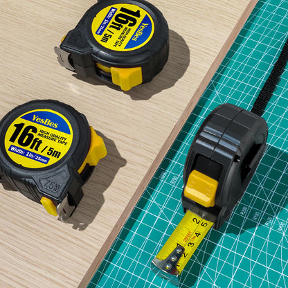 Tape Measure 16 ft, 2 Pack Easy Read Measurement Tape, Self-Locking Measuring Tape Retractable 1-Inch Wide x 16 ft
