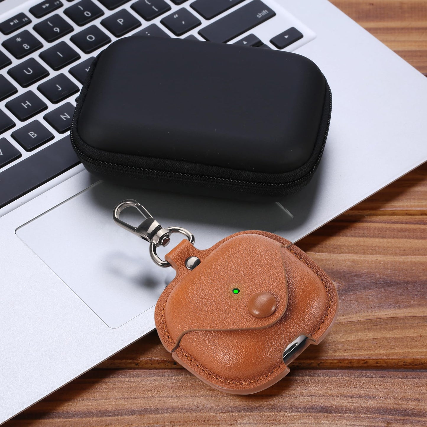 Maxjoy for AirPods Pro 3 Case Leather, Airpods Pro 3 Leather Case Cover with Keychain Compatible with Apple Airpod Pros 3rd Generation 2025 (Front LED Visible),Brown