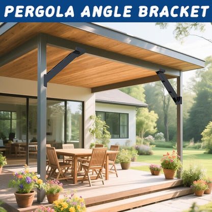 45 Degree Angle Brackets Kit - 4 Pcs for 6''x6'' Lumber | Ideal for Pergolas & Gazebos