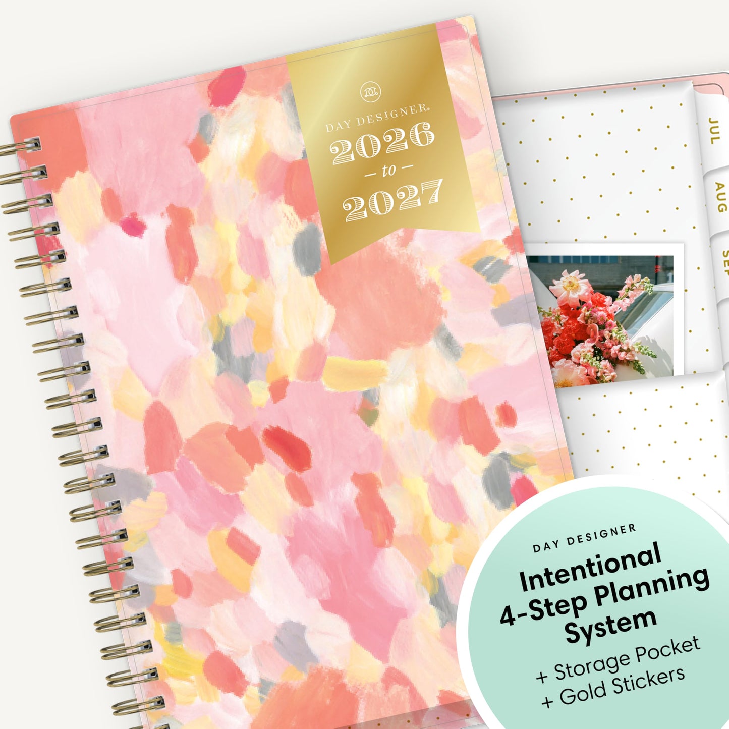 Blue Sky Day Designer 2026-2027 Weekly and Monthly Academic Year Planner Calendar, July 2026 - June 2027, 5" x 8", Flexible Cover, Wirebound, Storage Pocket, Includes Stickers, Smitten