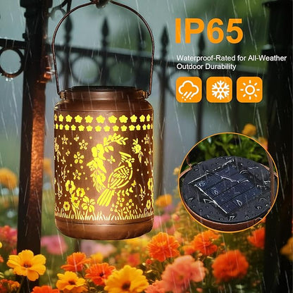 Cardinal Solar Lantern Outdoor Cardinal Decor Garden Decor Waterproof Decor Light Hanging Solar Lights Yard Decor, Gifts for Women Gifts for Mom Gifts for Grandma Cardinal Gifts