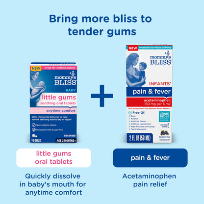 Mommy's Bliss Organic Little Gums Soothing Massage Gel Day and Night Combo, Great for Teething Babies, Age 2 Months+, Sugar Free, Mild & Sweet Flavor, 2 - 0.53 Oz Tubes (Pack of 1)