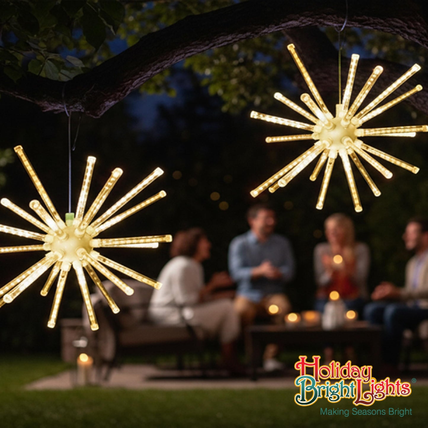 Holiday Bright Lights 20 Inch LED Meteor Burst Warm White Indoor Outdoor Starburst Decoration