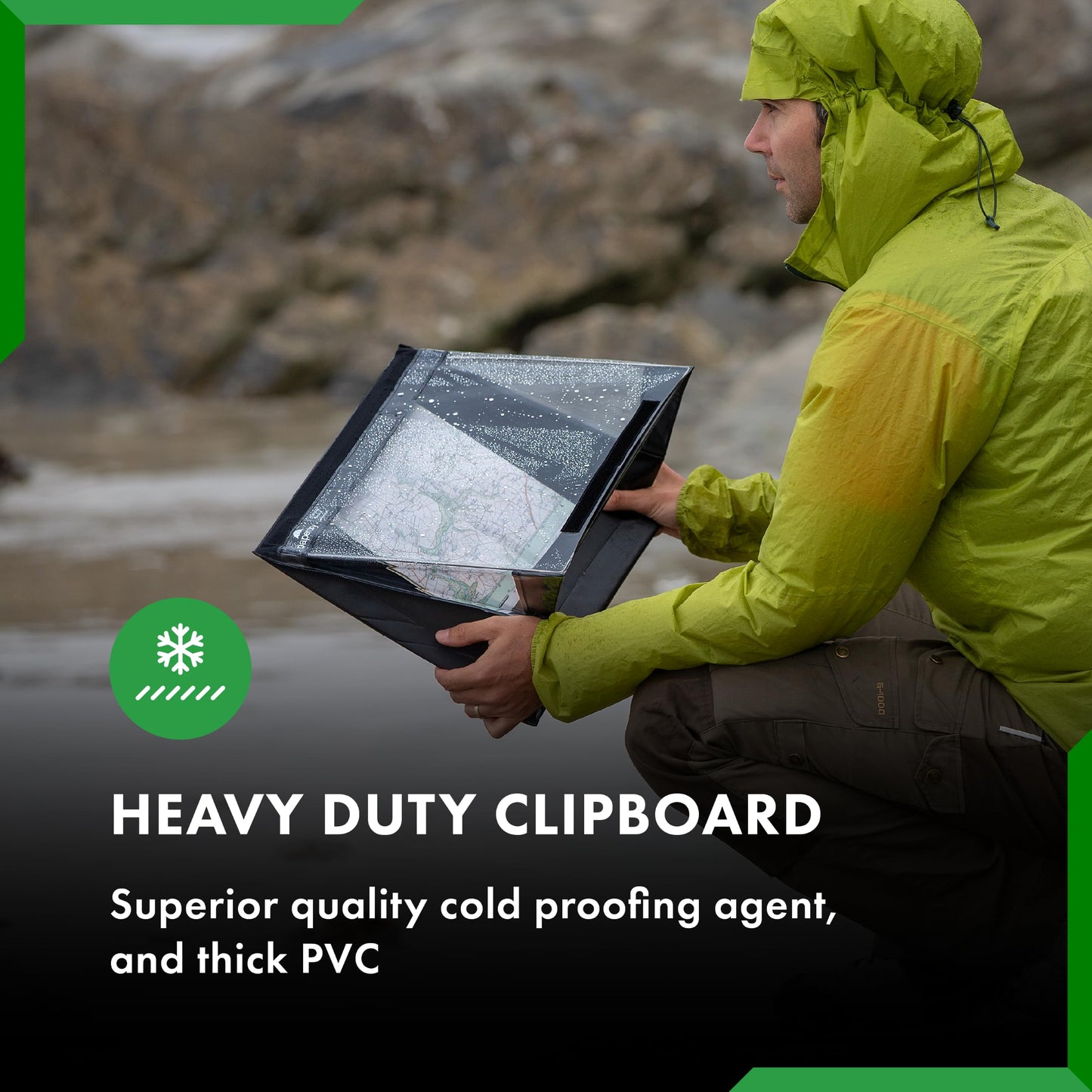 Waterproof Clipboard A4 Portrait by Paperdry, Black, Superior PVC Plastic with Cold Protection, Outdoor Covered Clip Board with Storage, A4 Waterproof Document Holder
