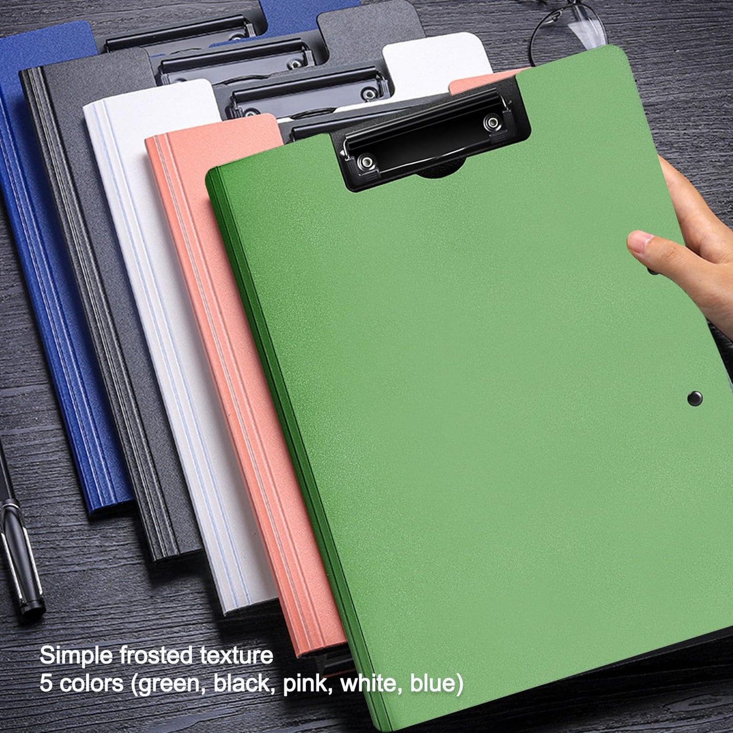 MUYICS 10 Pack Foldable Clipboards, A4 Clipboard Folder, Office Clipboard Folder with Double Clips Metal Clip, Storage Clipboards for Office, School or Medical Field(5 Colors)