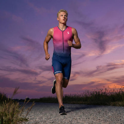 Synergy Triathlon Tri Suit - Men's Elite Sleeveless Trisuit (Plasma Circuit, Small)