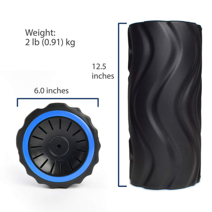 Zyllion Rechargeable Vibrating Foam Roller (FSA HSA Eligible) Cordless 4-Speed Deep Tissue Massager for Muscle Pain Relief, Inflammation, Plantar Fasciitis, Massage Foot, Leg, Back, Neck ZMA-22 BKBL