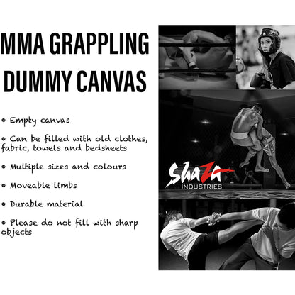 Shaza Grappling Dummy for Fitness & Training, Pose, Strike & Throw Wrestling Dummy for 100cm. Punching Dummy for MMA, Jiu-Jitsu, Judo, Karate & Wrestling Practice & Sparring (Black)